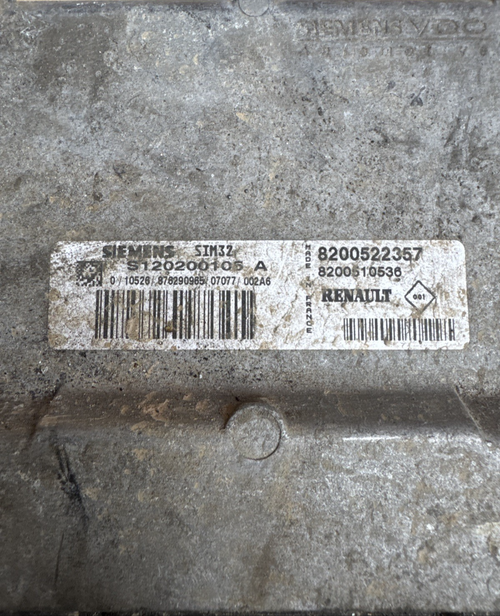 2007 RENAULT CLIO ENGINE CONTROL MODULE UNIT ECU 8200522357 S120200105