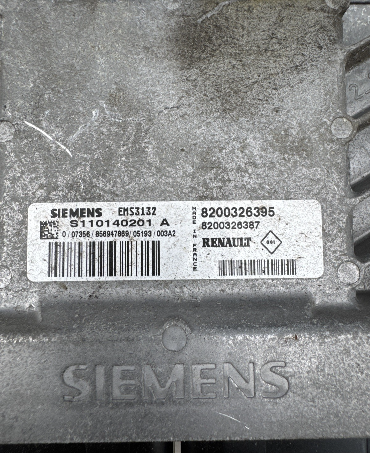 2008 RENAULT CLIO CAMPUS ENGINE ECU 1.2 PETROL D7F726 8200326395