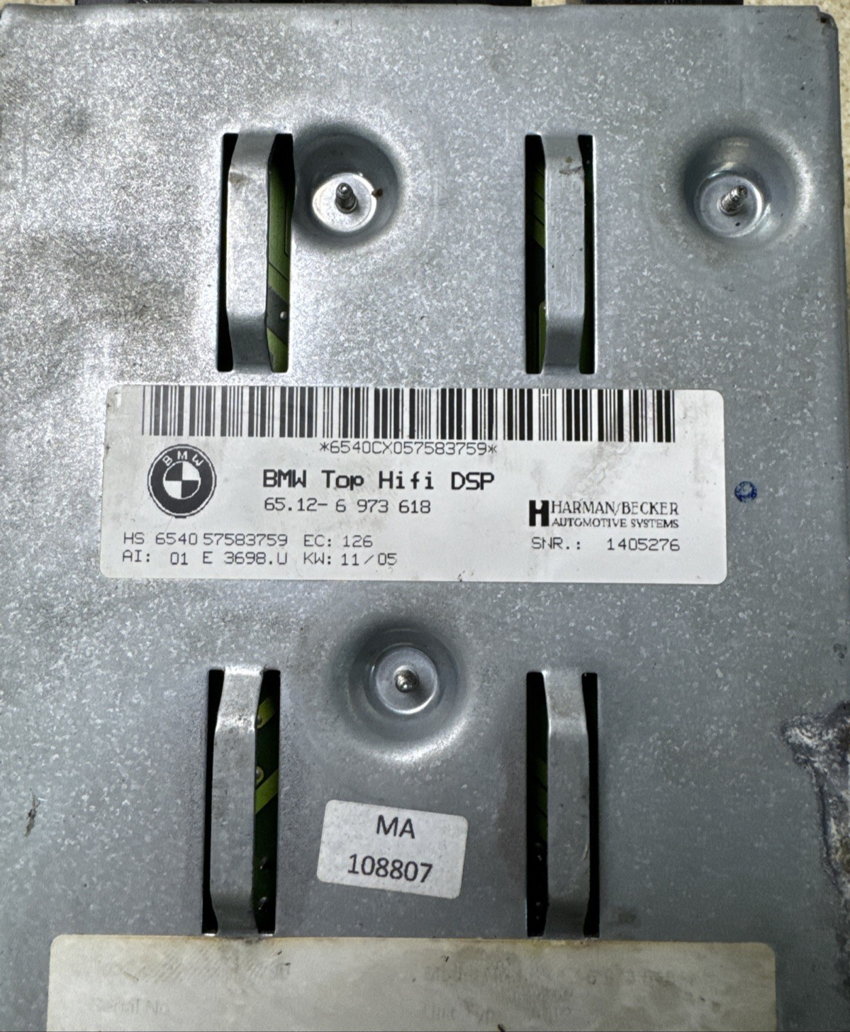 BMW E87 E90 E91 E63 Amplifier Top Hifi Logic7 Audio Harman Becker Unit 9126791
