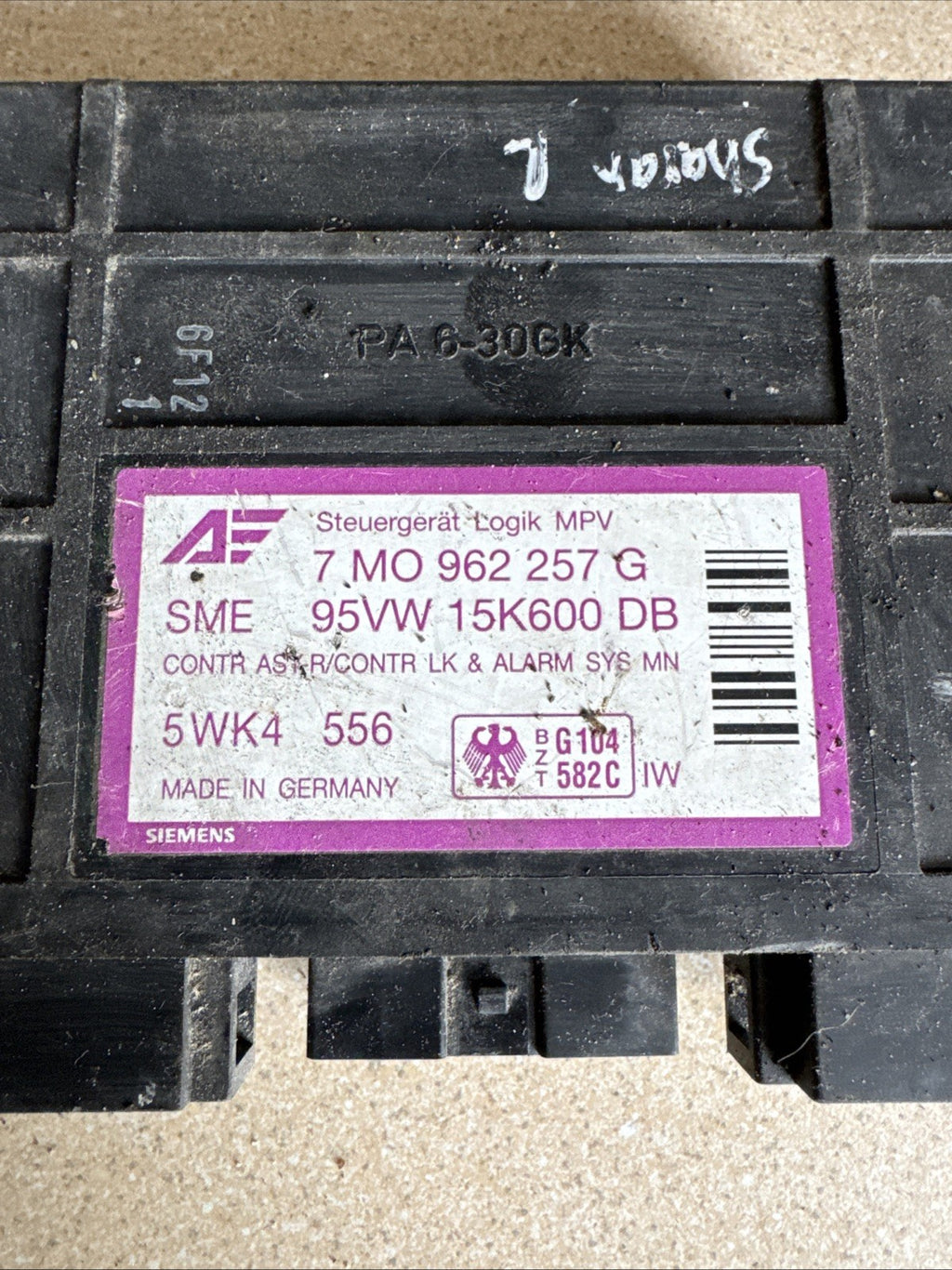 7M0962257F 5WK4555 Volkswagen Sharan Comfort Control Unit Module 95VW 15K600 DB