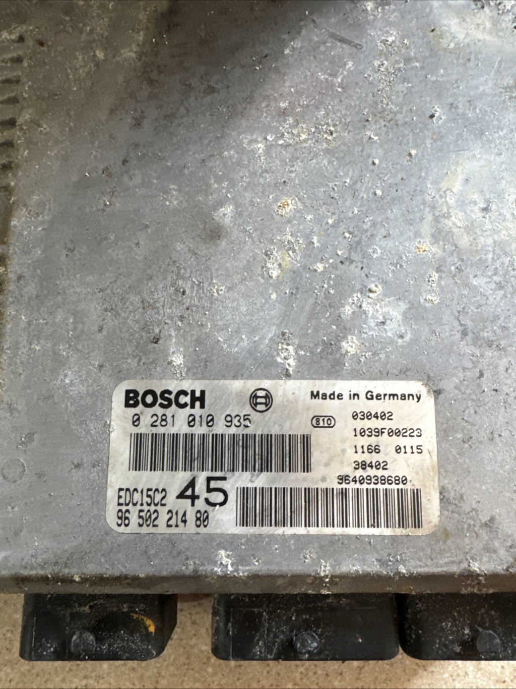 2007 PEUGEOT 307 2.0 HDi DIESEL ENGINE CONTROL ECU 0281010935 / 9646149880