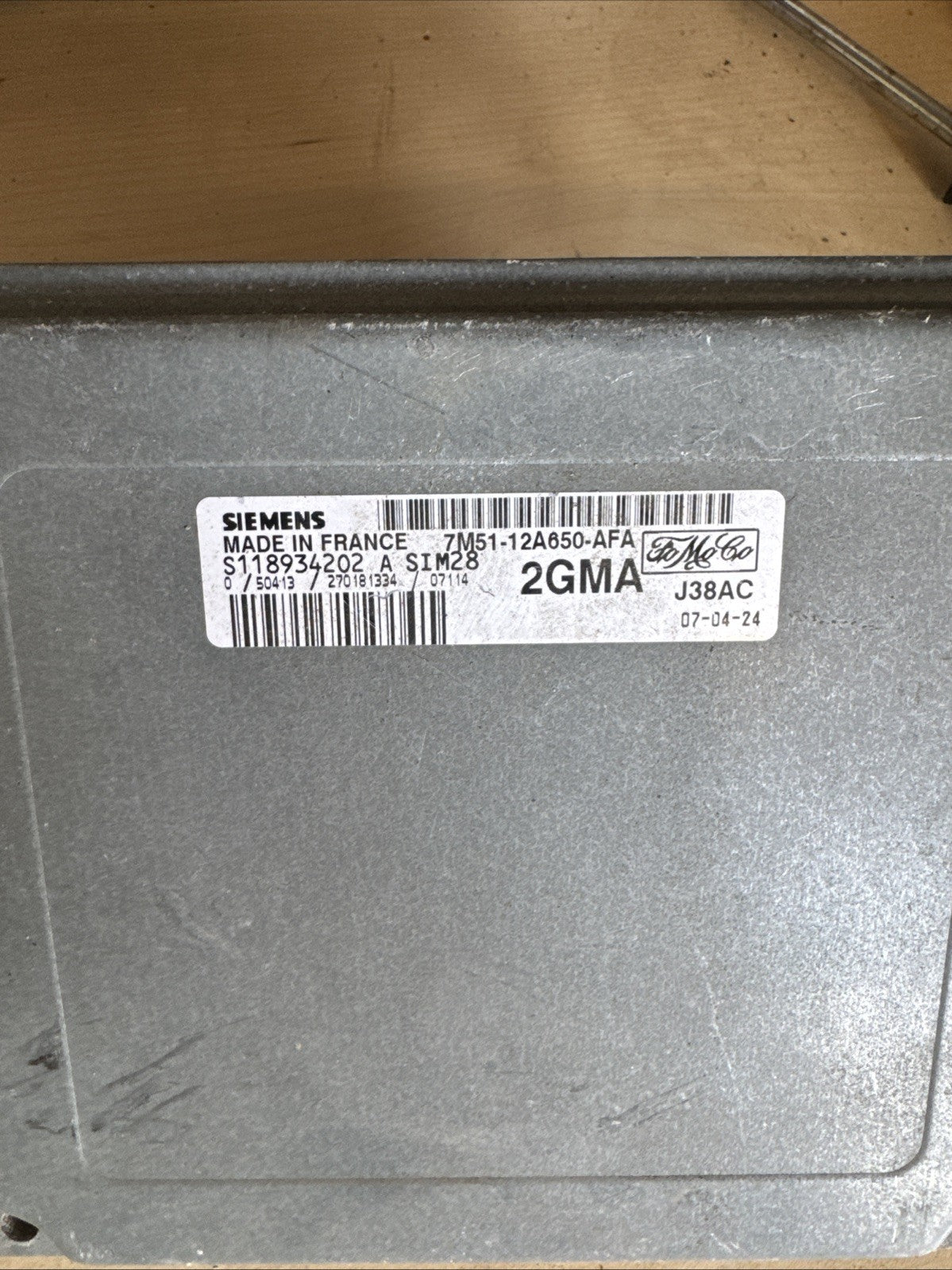 FORD FOCUS 2007 1.6 MK2 5DR 1.6 ENGINE CONTROL UNIT ECU 7M51-12A650-AFA