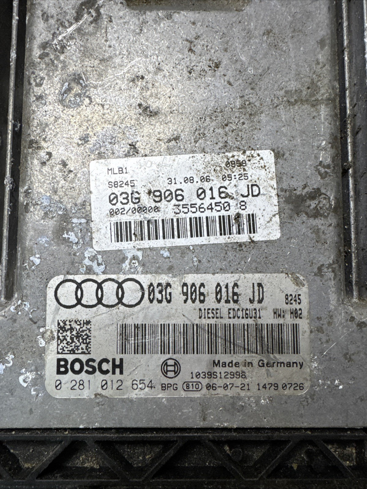 2005 AUDI A4 B7 2.0 TDI DIESEL ENGINE CONTROL UNIT ECU 03G906016JD #670