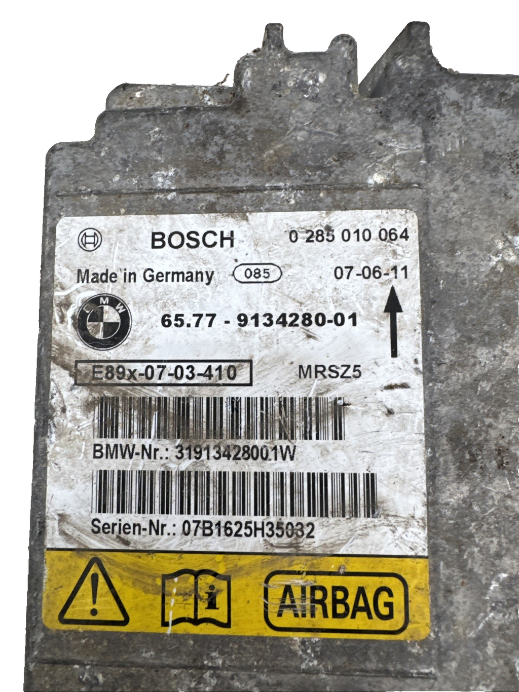 BMW 3 SERIES E90 2007 AIRBAG CONTROL MODULE 9134280   #1A