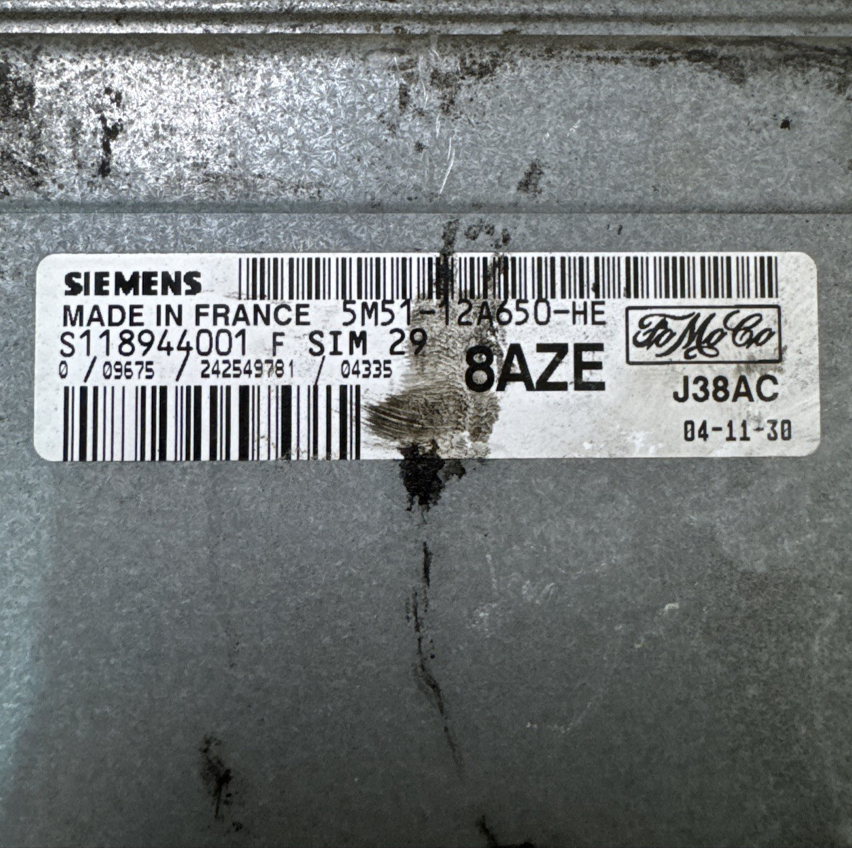 FORD FOCUS ECU ENGINE CONTROL UNIT MODULE 5M5112A650HE S118944001