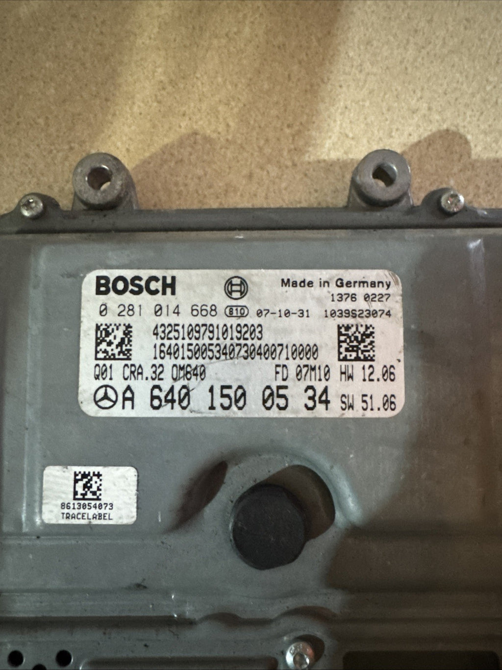 MERCEDES CLASS A W169 A180 2.0 CDI 109HP ECU ENGINE CONTROL UNIT A6401500534