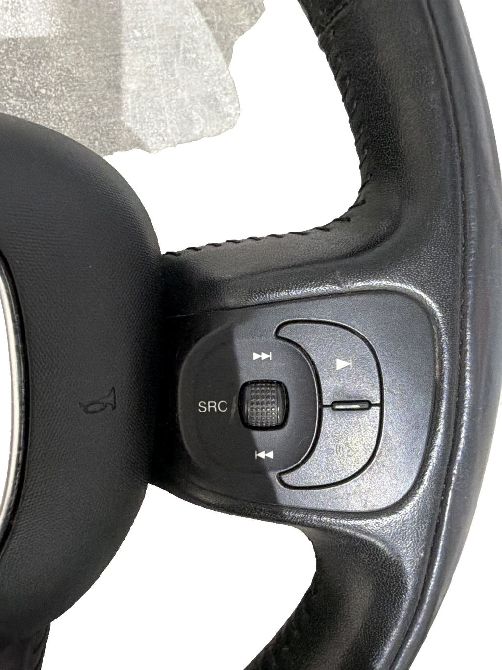 Fiat 500 Leather Steering Wheel w/ Autoliv Airbag 07356766810 Multifunction