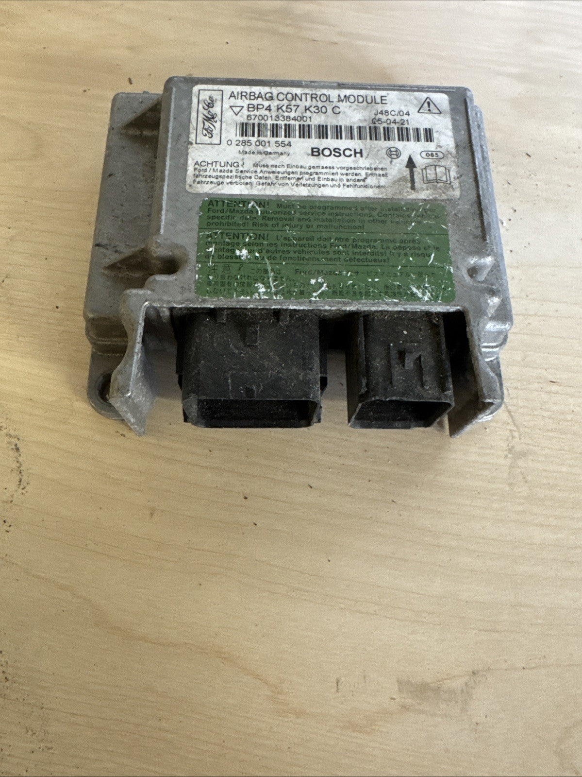 2004 MAZDA 3 AIRBAG CONTROL MODULE BP4K57K30C