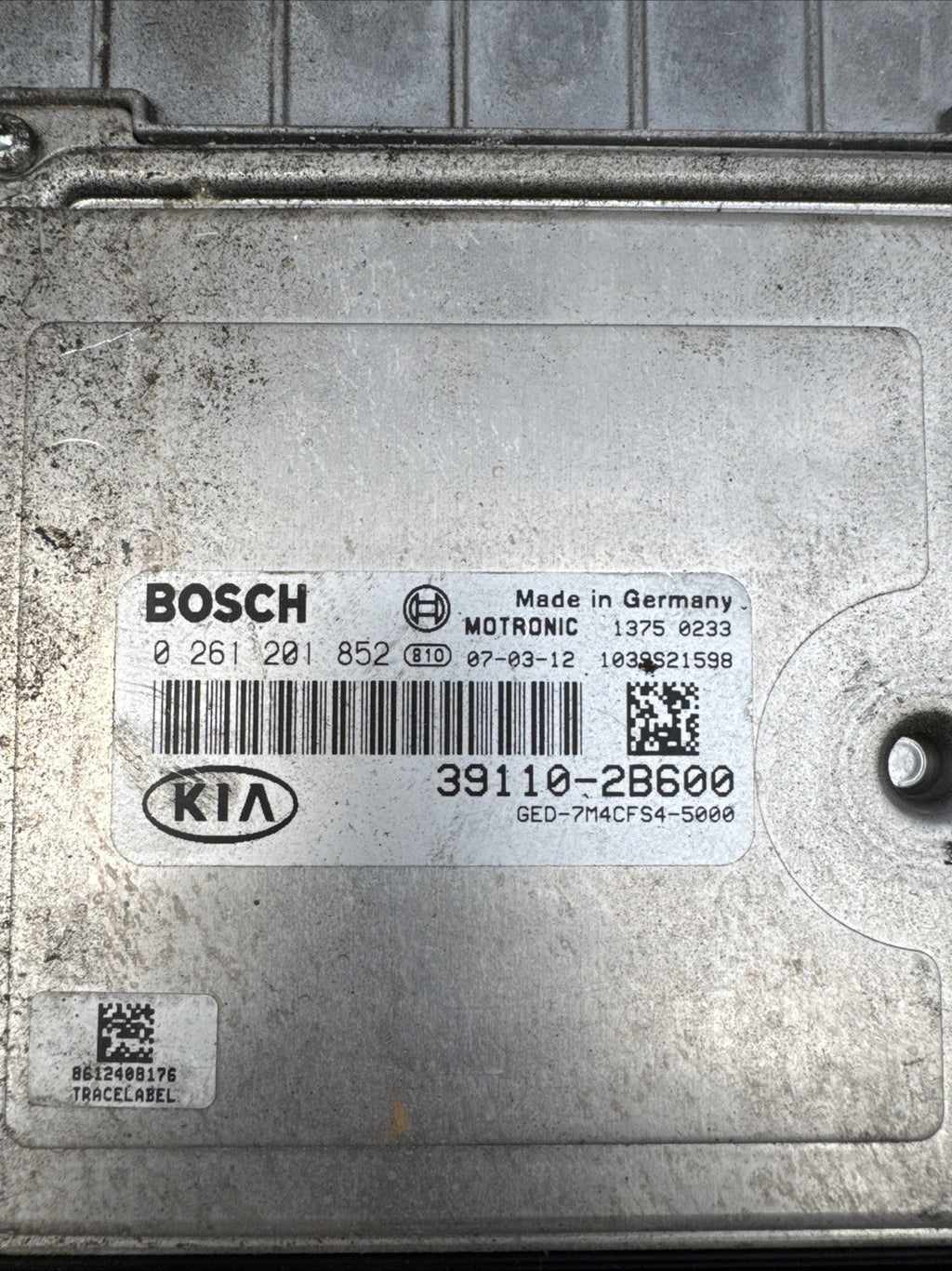 2007 KIA CEED 1.4 Petrol Engine ECU 39110-2B600 391102B600 0261201852