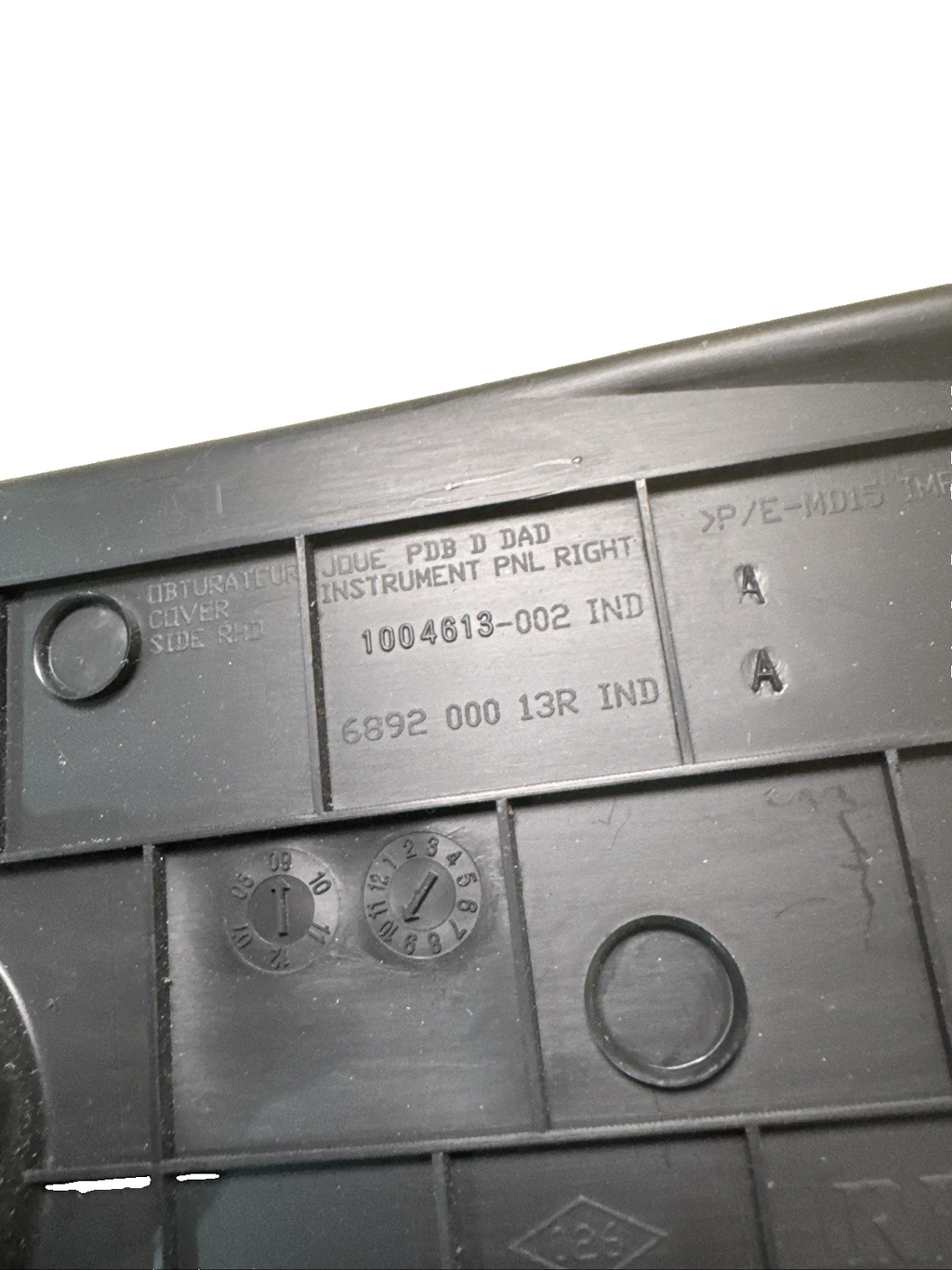RENAULT MEGANE EXPRESSION VVT 110 Airbag ON / OFF Switch 689200013R 2008-2015