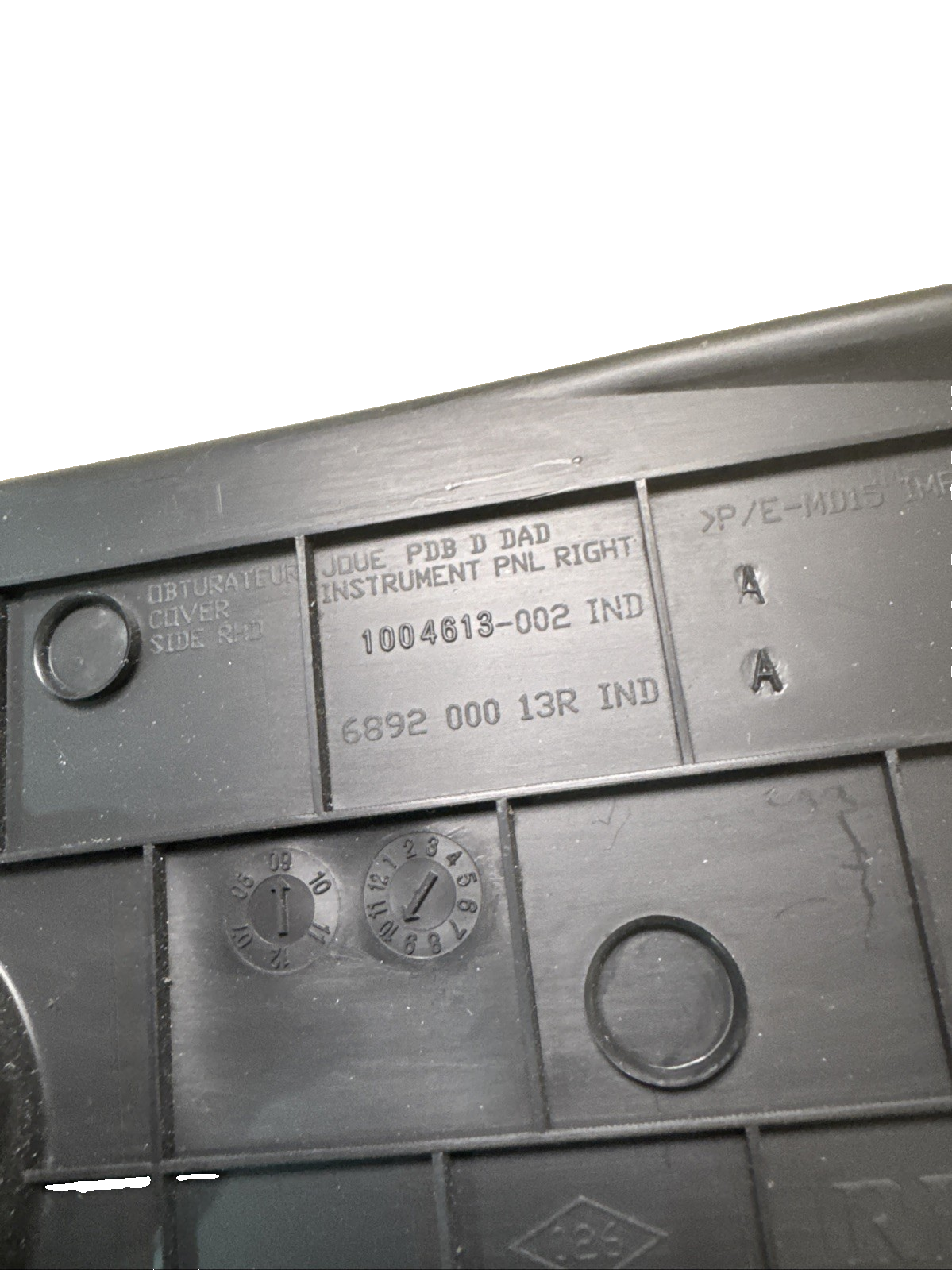 RENAULT MEGANE EXPRESSION VVT 110 Airbag ON / OFF Switch 689200013R 2008-2015
