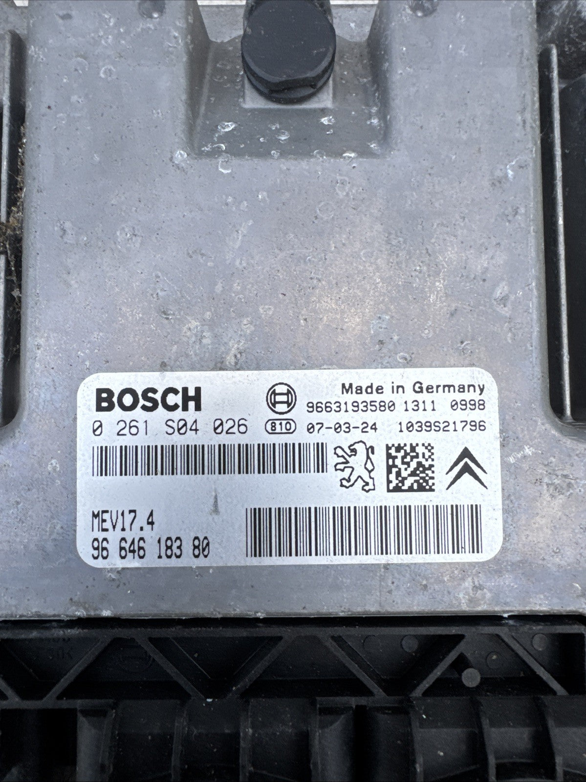 0261S04026 Peugeot 207 Citroen Engine Control Unit ECU 9664618380