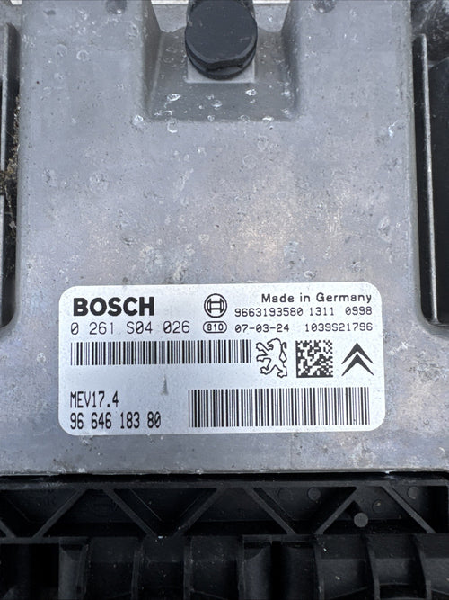 0261S04026 Peugeot 207 Citroen Engine Control Unit ECU 9664618380