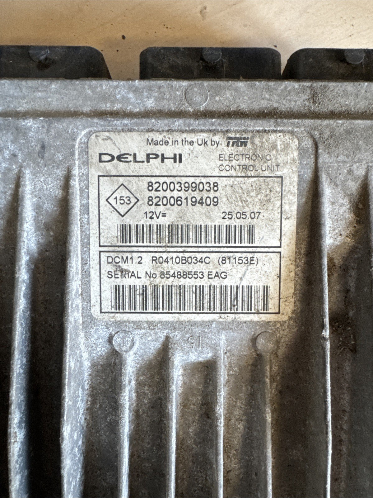 2006 RENAULT CLIO 1.5 DCi ENGINE CONTROL UNIT ECU 8200399038