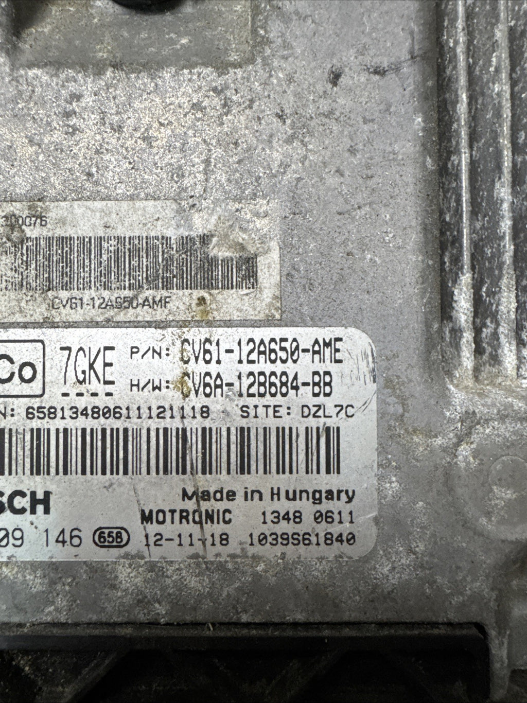 Ford Focus Mk3 Engine Control Module 1.0L Petrol CV6112A650AME 2011 12 13 14