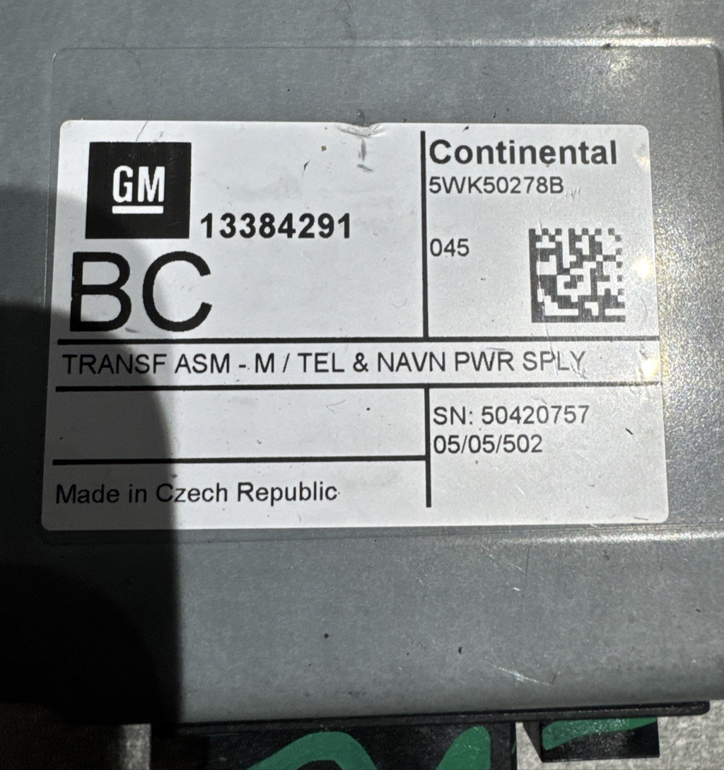 VAUXHALL ZAFIRA TOURER C PHONE POWER SUPPLY CONTROL MODULE 2016 13384291