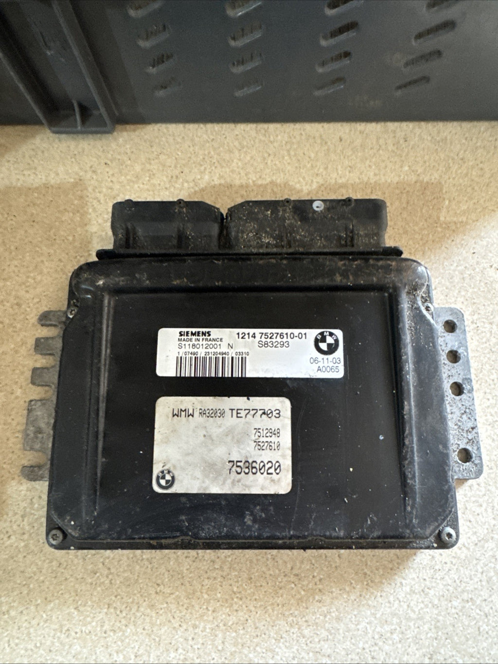 BMW MINI One R50 2004 DME Control Unit W10 Genuine Used - 7536020