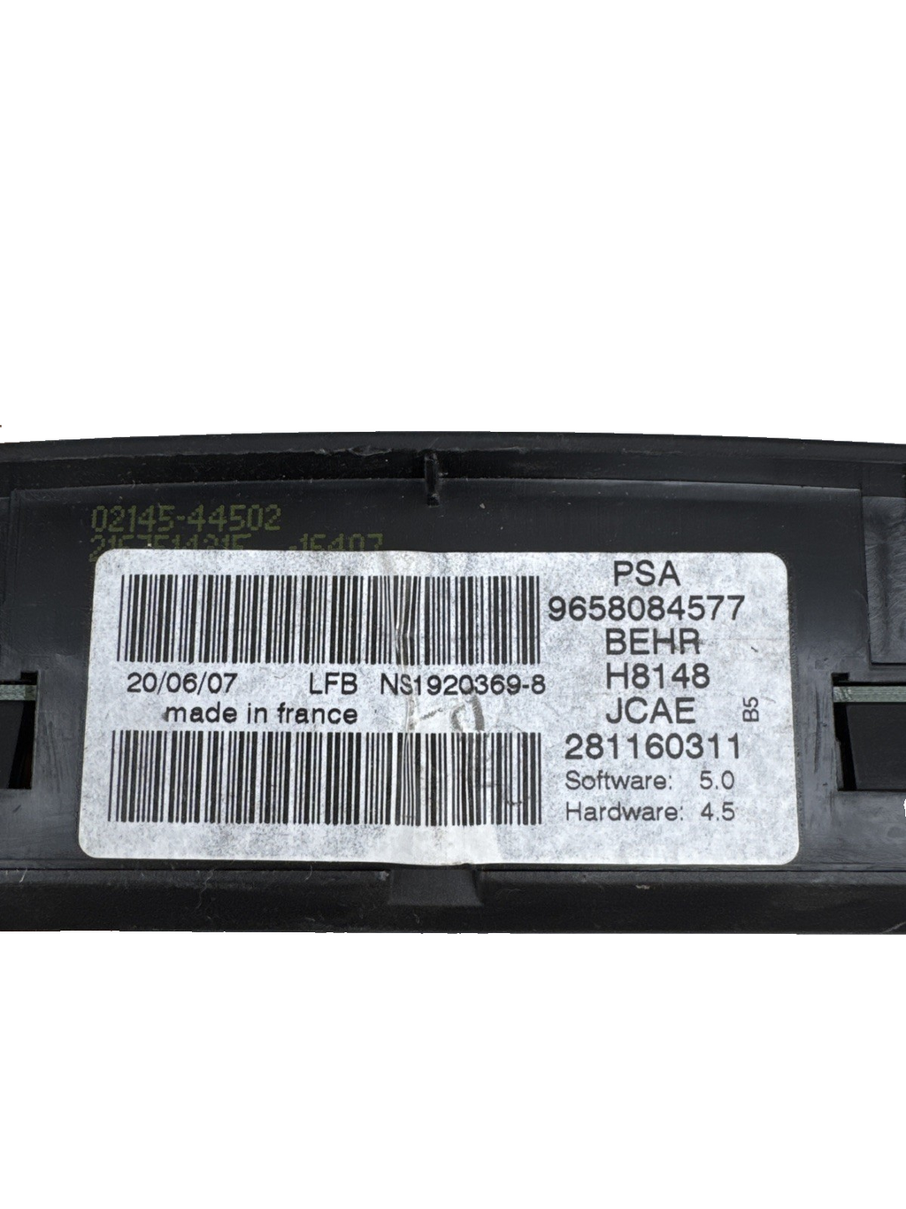 2009 CITROEN C4 CLIMATE CONTROL PANEL 9658084577