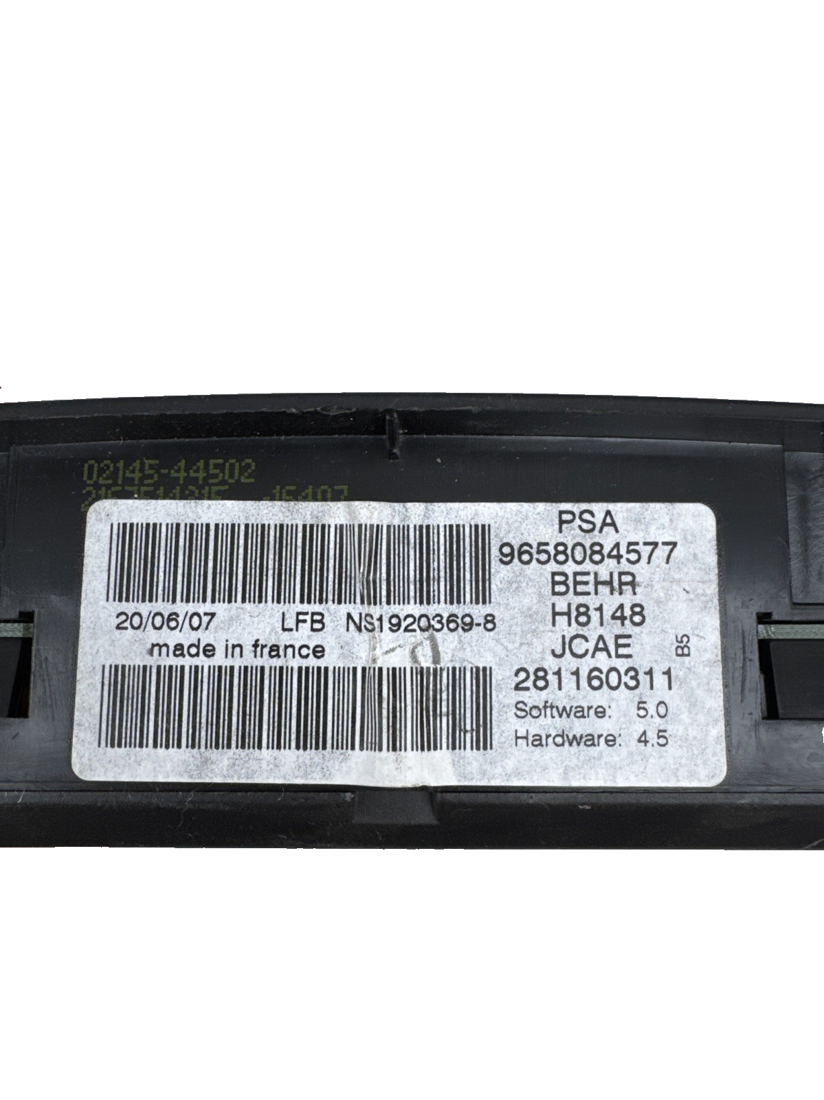 2009 CITROEN C4 CLIMATE CONTROL PANEL 9658084577