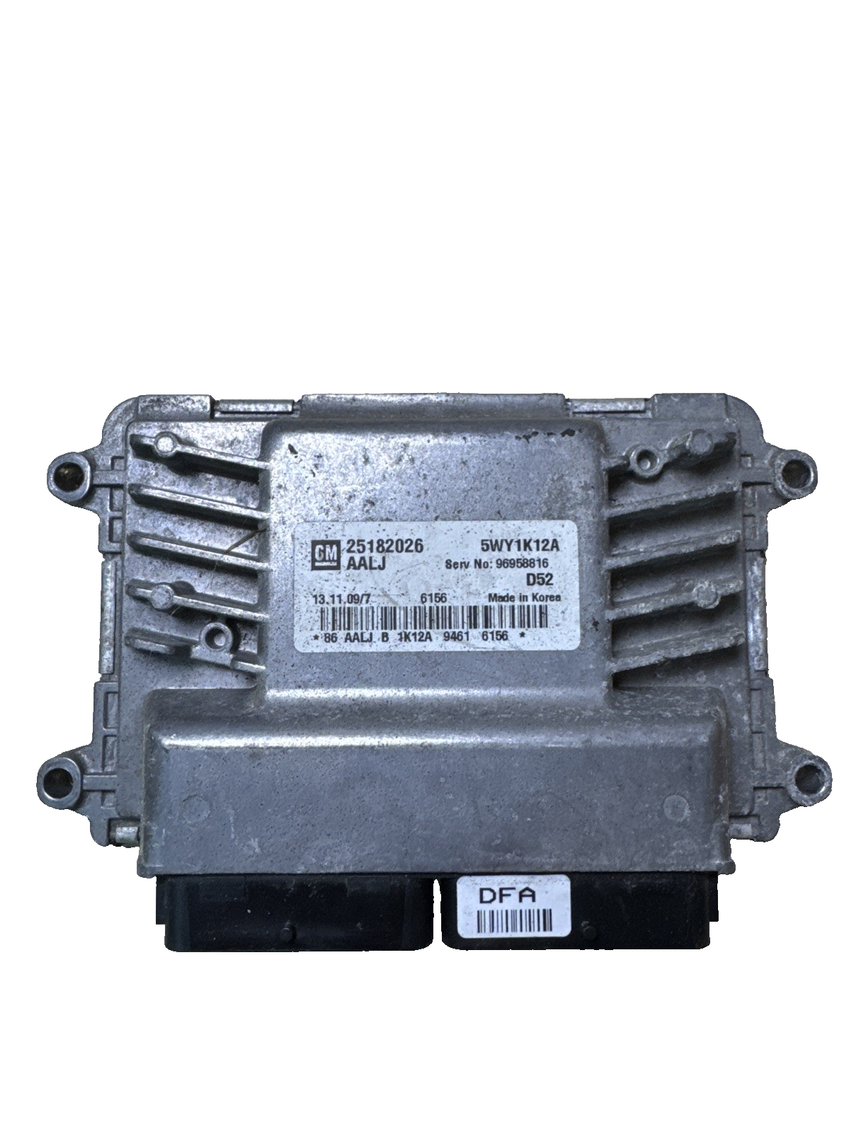 CHEVROLET SPARK 2010 ENGINE CONTROL UNIT ECU 1.2 PETROL 25182026 2010-2015