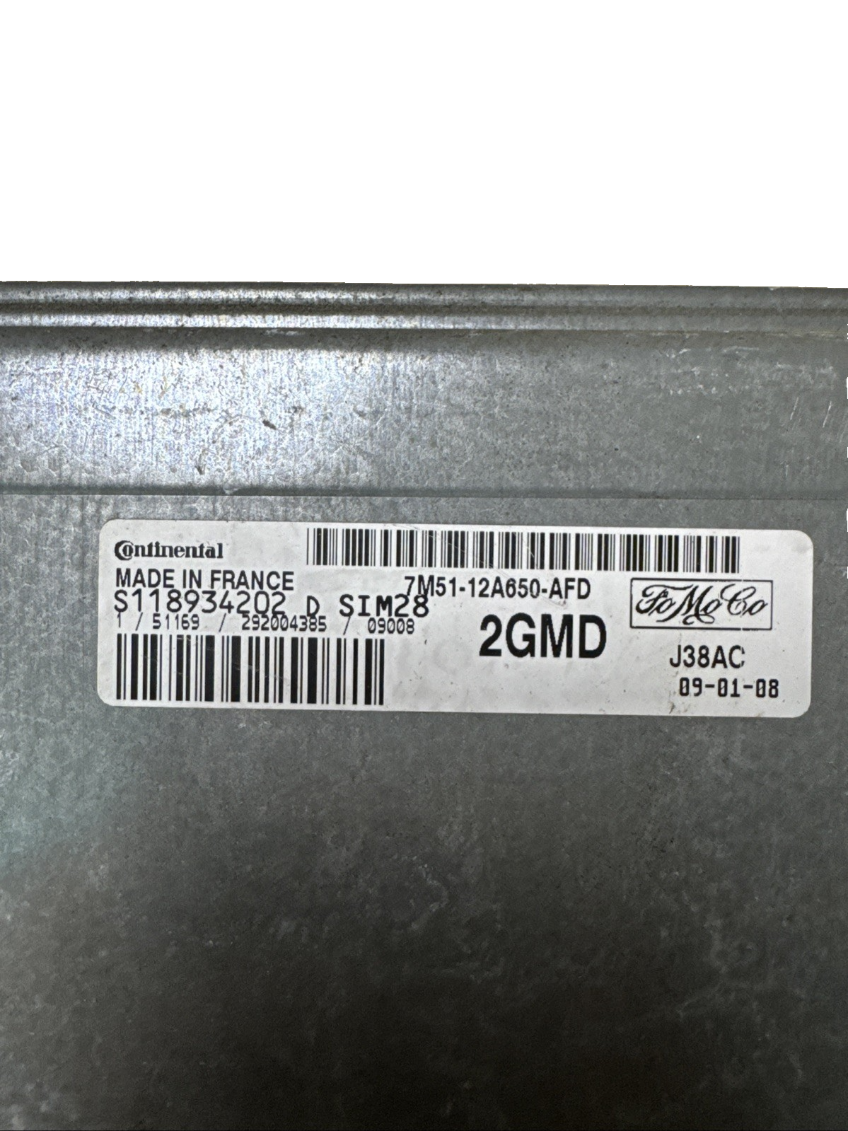 2009 FORD FOCUS ZETEC MK2 FL PETROL 1.6 SHDA ECU 7M5112A650AFD