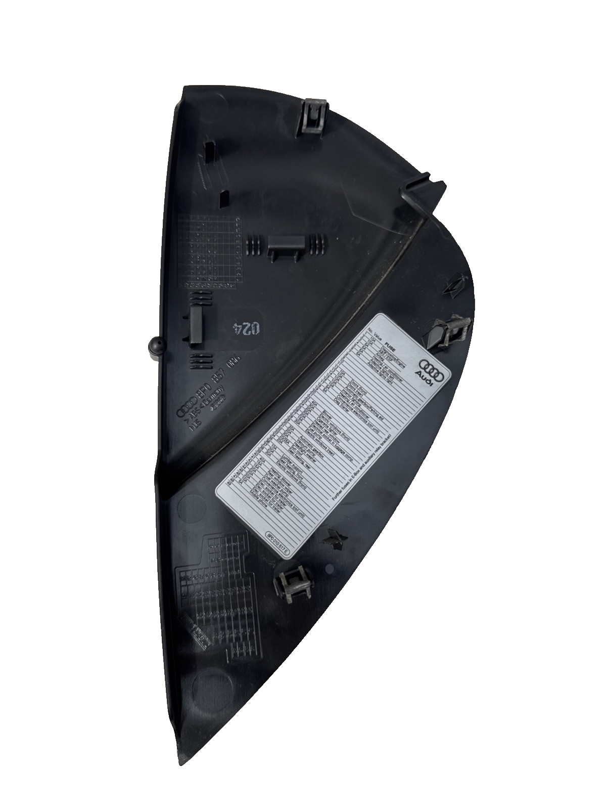 AUDI A3 2010 OFF SIDE DRIVER SIDE DASHBOARD END COVER CAP TRIM 8P0857086