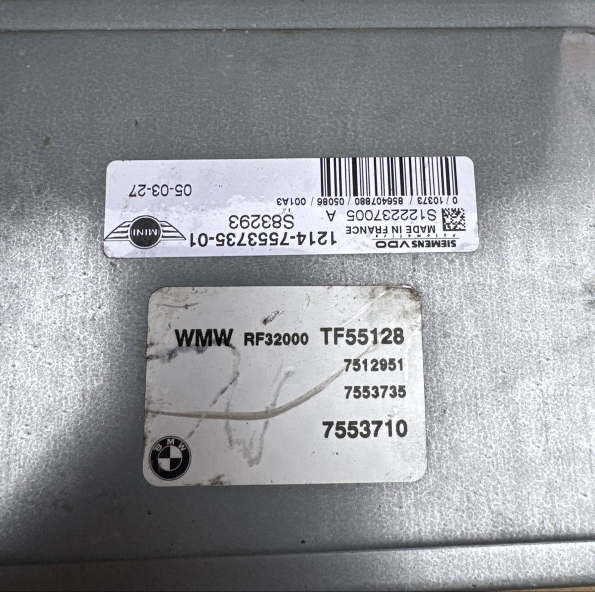 BMW MINI Cooper 1.6 Manual R50 Engine ECU Module Only 2005 W10 - 7553710 7553735