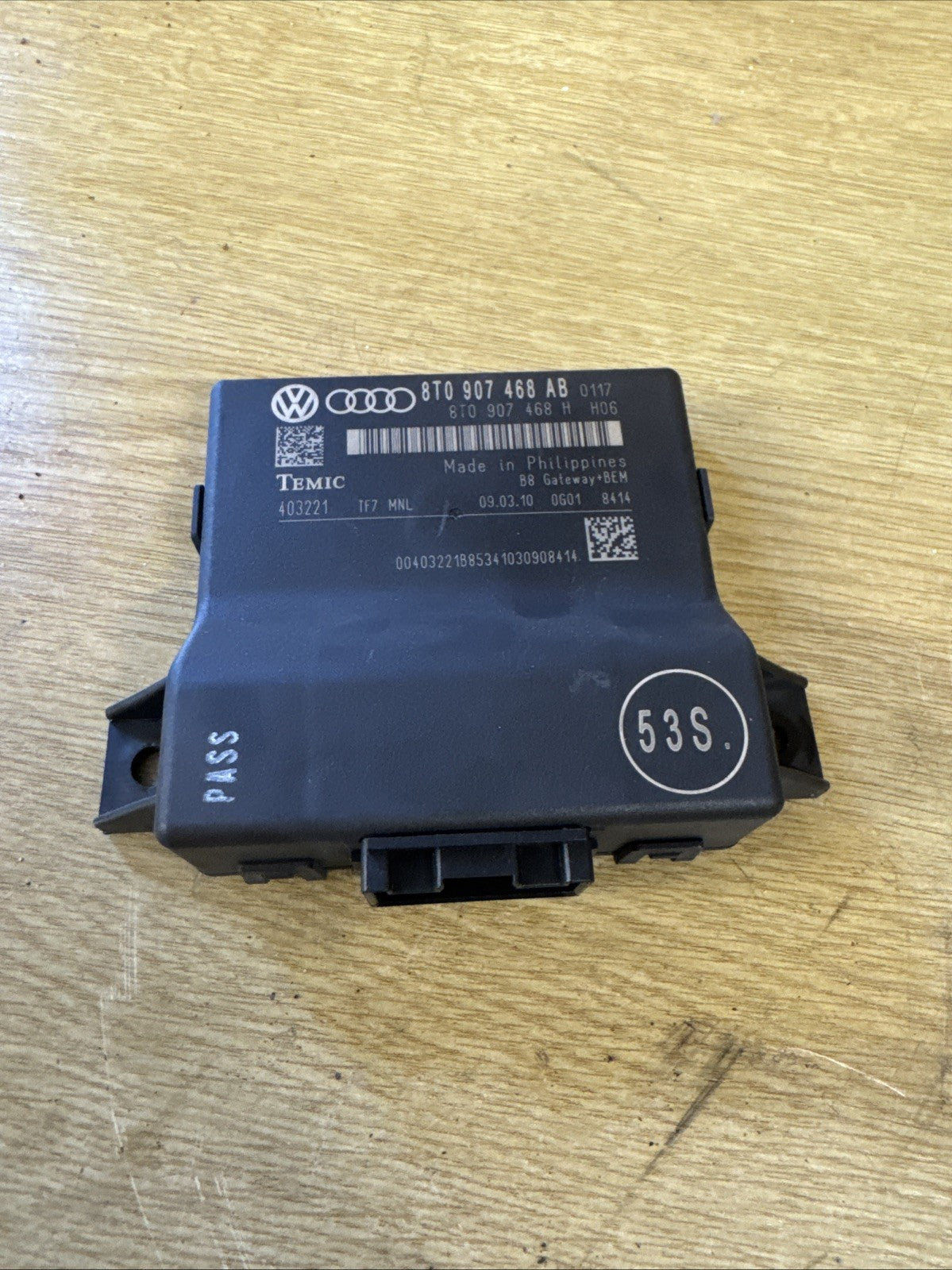 AUDI A5 GATEWAY CONTROL MODULE UNIT 8T0907468AB 8T 2007 - 2012