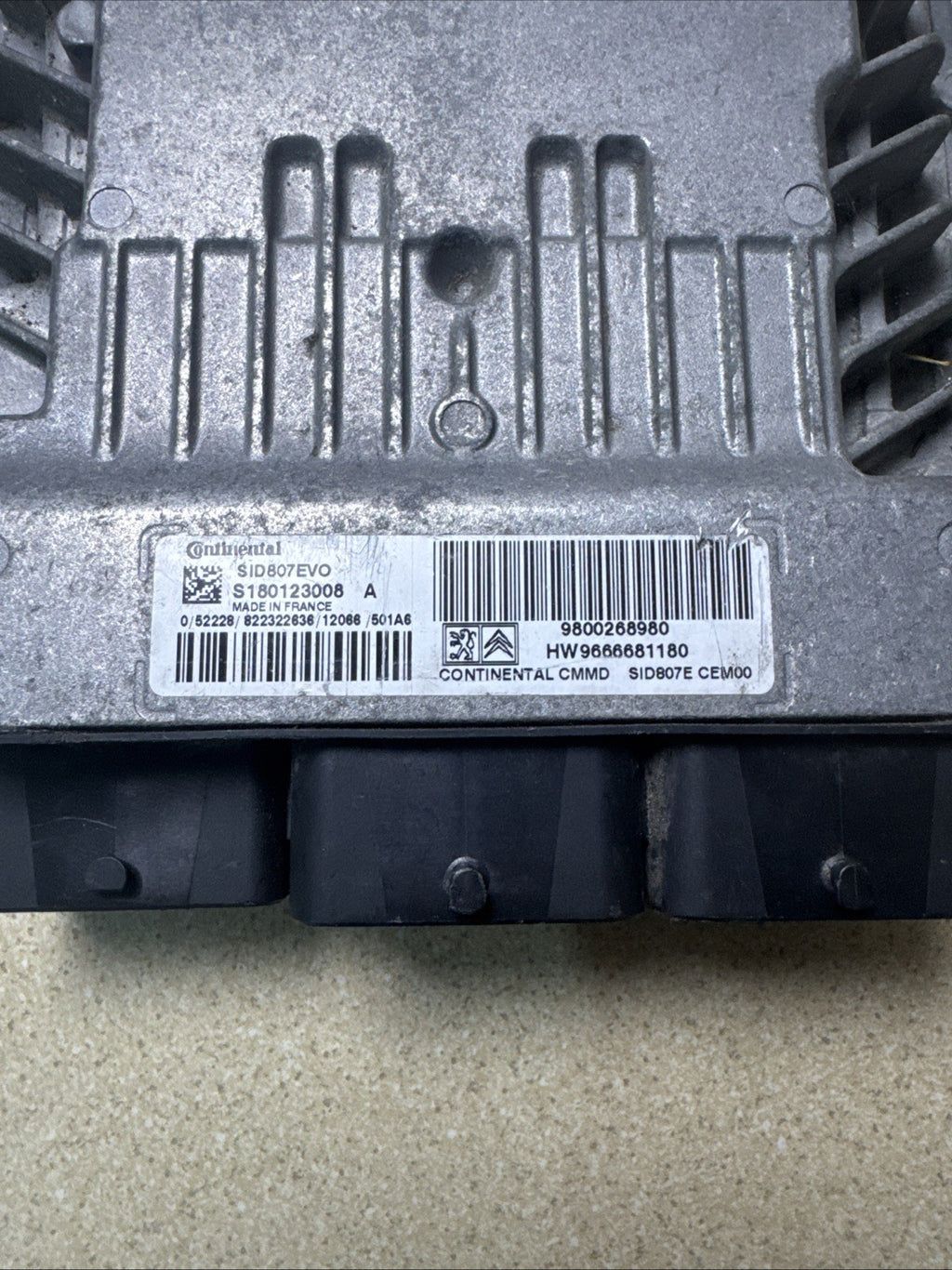 2013 PEUGEOT 308 ALLURE 1.6 E-HDI DV6C-9HD 9800268980 ENGINE CONTROL UNIT ECU