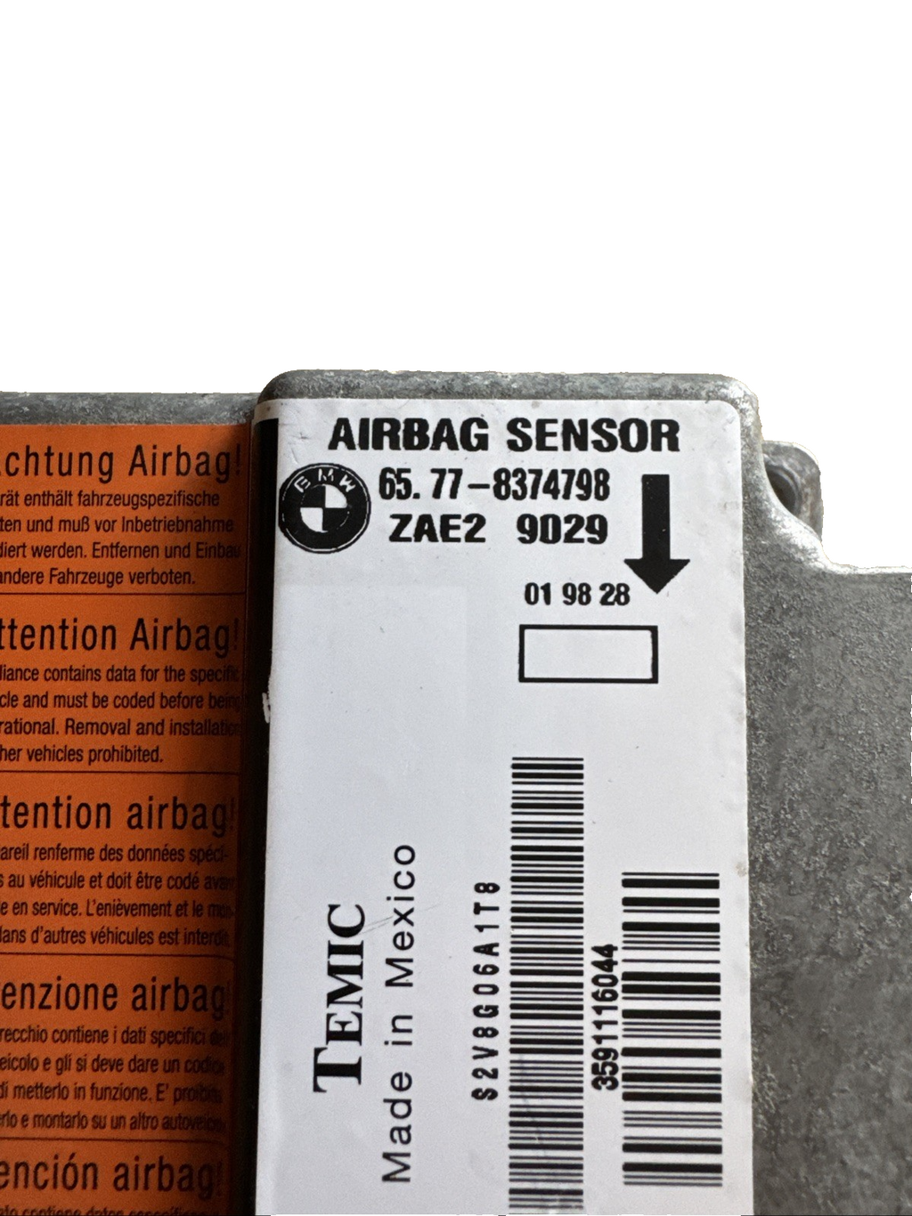 BMW 3 Series E36 Airbag Sensor ECU Control Unit Module 8374798