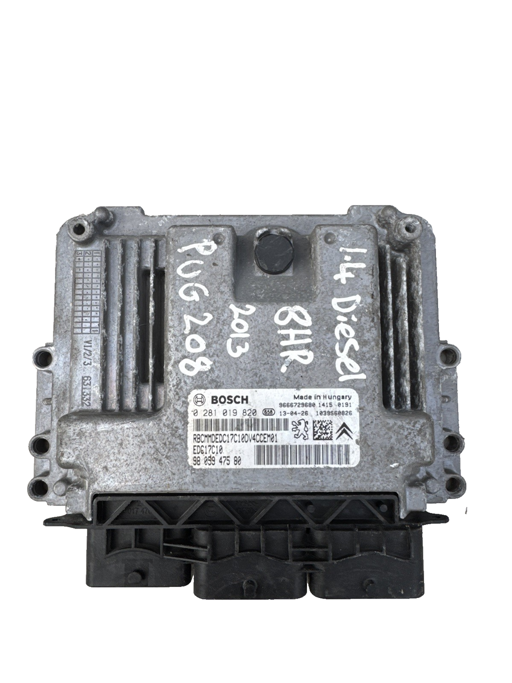 2013 PEUGEOT 208 ACTIVE HDI 5DR  DIESEL 1.4 ECU 9805947580 – 0281019820