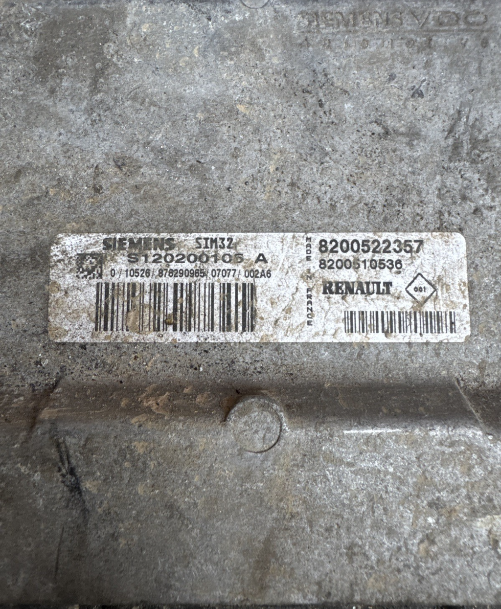 2007 RENAULT CLIO ENGINE CONTROL MODULE UNIT ECU 8200522357 S120200105
