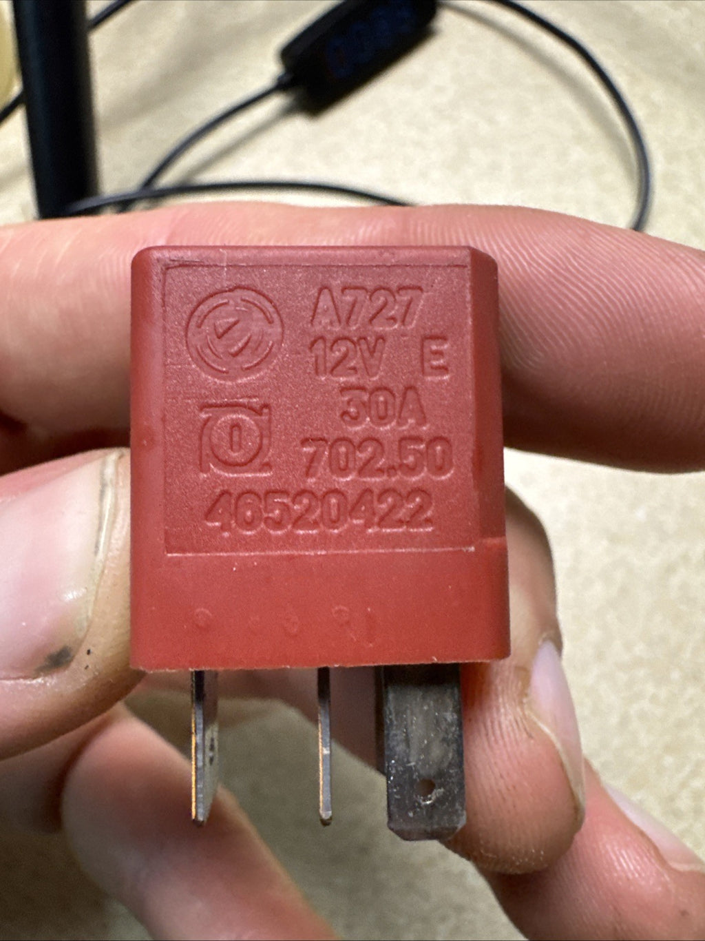 OEM Fiat Alfa Lancia 4-Pin Red Relay 12v 30A A727 702.50 46520422