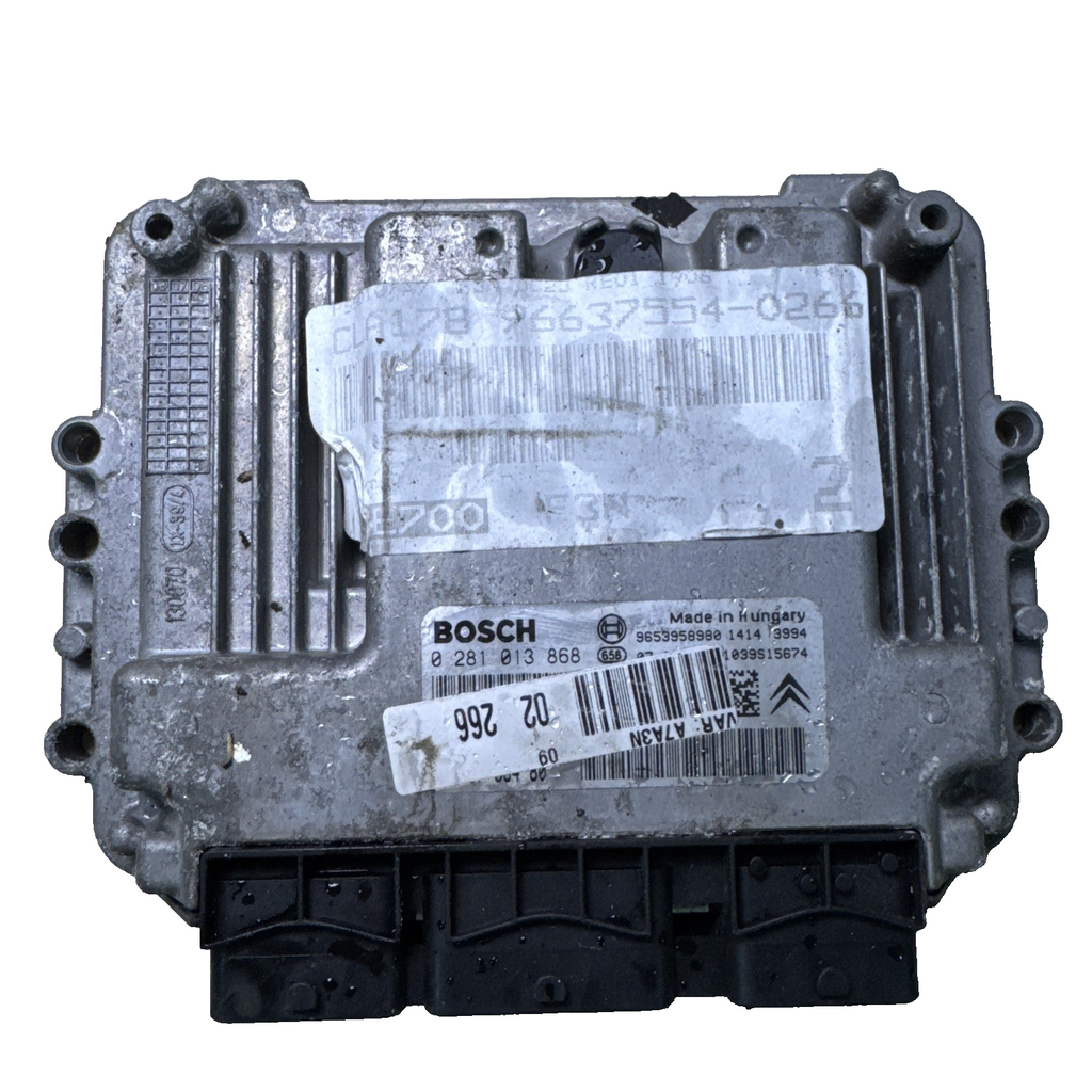 PEUGEOT 207 2007 1.6L DIESEL ENGINE CONTROL UNIT  ECU 0281013868 9653958980