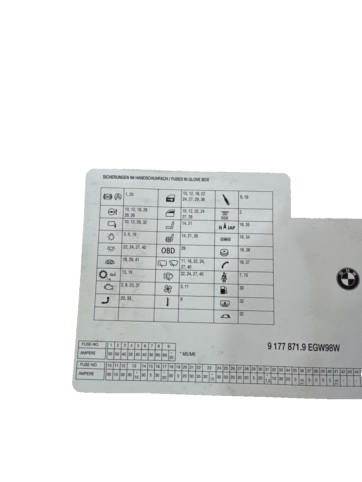 2009 Bmw E60 525d Rear Fuse Diagram 9177871.9