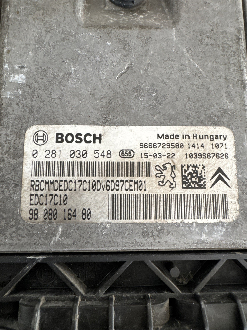 2015 PEUGEOT 308 MK2 1.6 DIESEL ENGINE CONTROL UNIT ECU 9808016480 #1