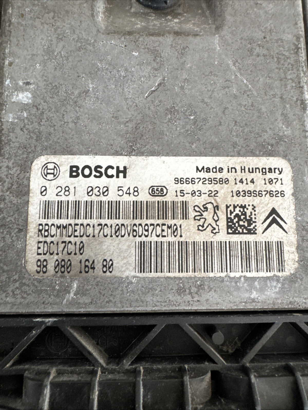2015 PEUGEOT 308 MK2 1.6 DIESEL ENGINE CONTROL UNIT ECU 9808016480 #1
