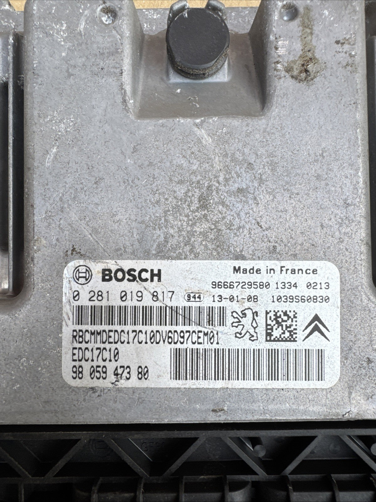 PEUGEOT PARTNER BERLINGO ENGINE ECU 9805947380 0281019817 2011-15 0281019817