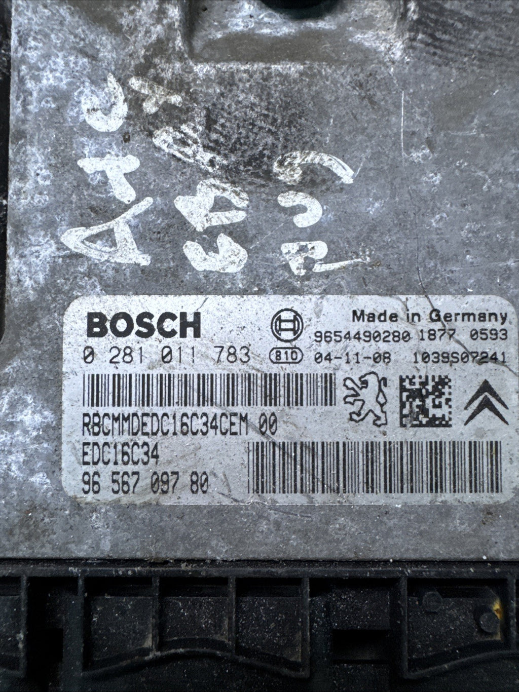 9658556780 PEUGEOT 1.4 HDI Bosch 0281011783 Engine ECU CITROEN