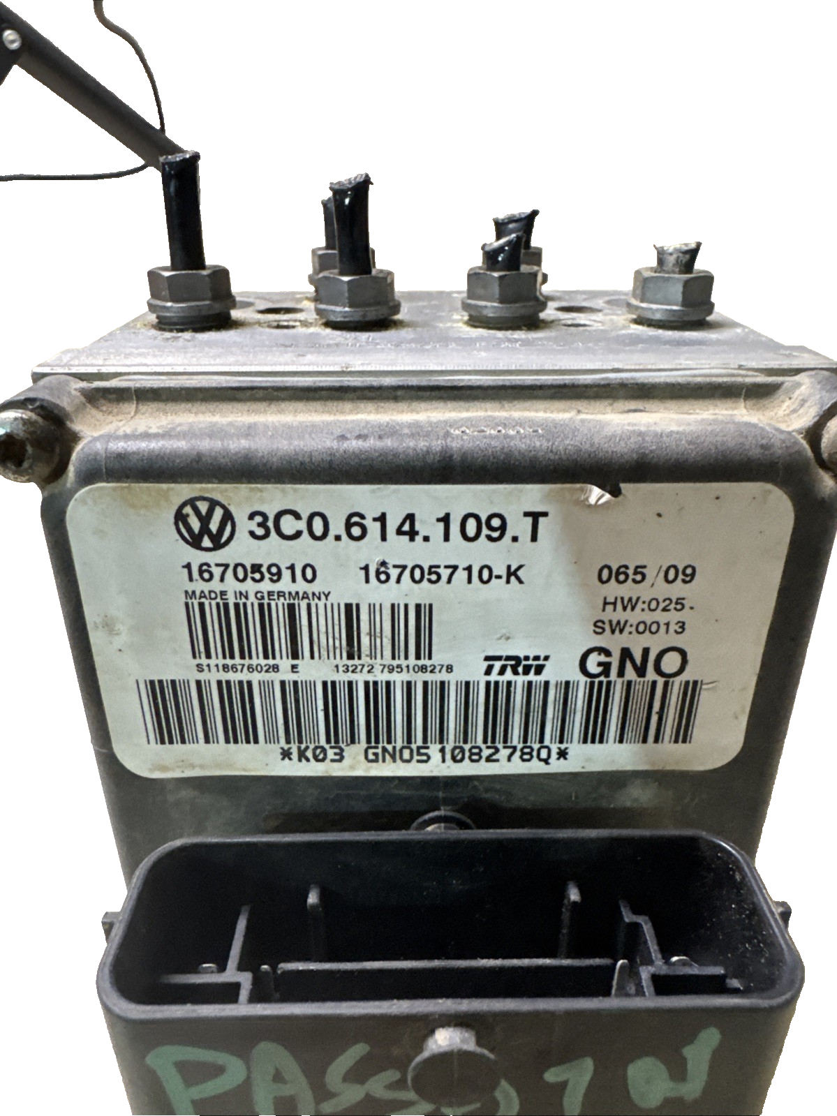 VW PASSAT B6 ABS PUMP & CONTROL MODULE 3C0614109T 2.0 TDI MANUAL
