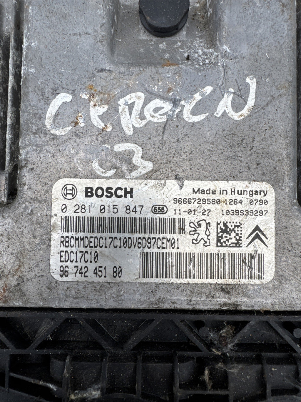 2008 PEUGEOT 207 1.6 DIESEL ENGINE ECU 0281015847