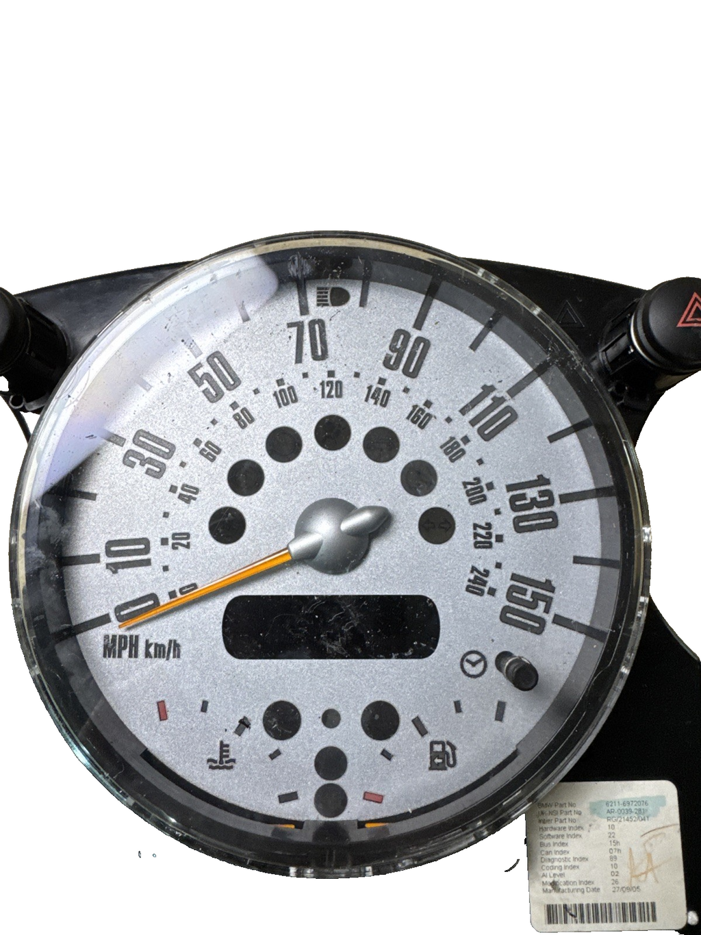 MINI COOPER (PARK LANE) INSTRUMENT CLUSTER WITH SPEEDOMETER 6972076.