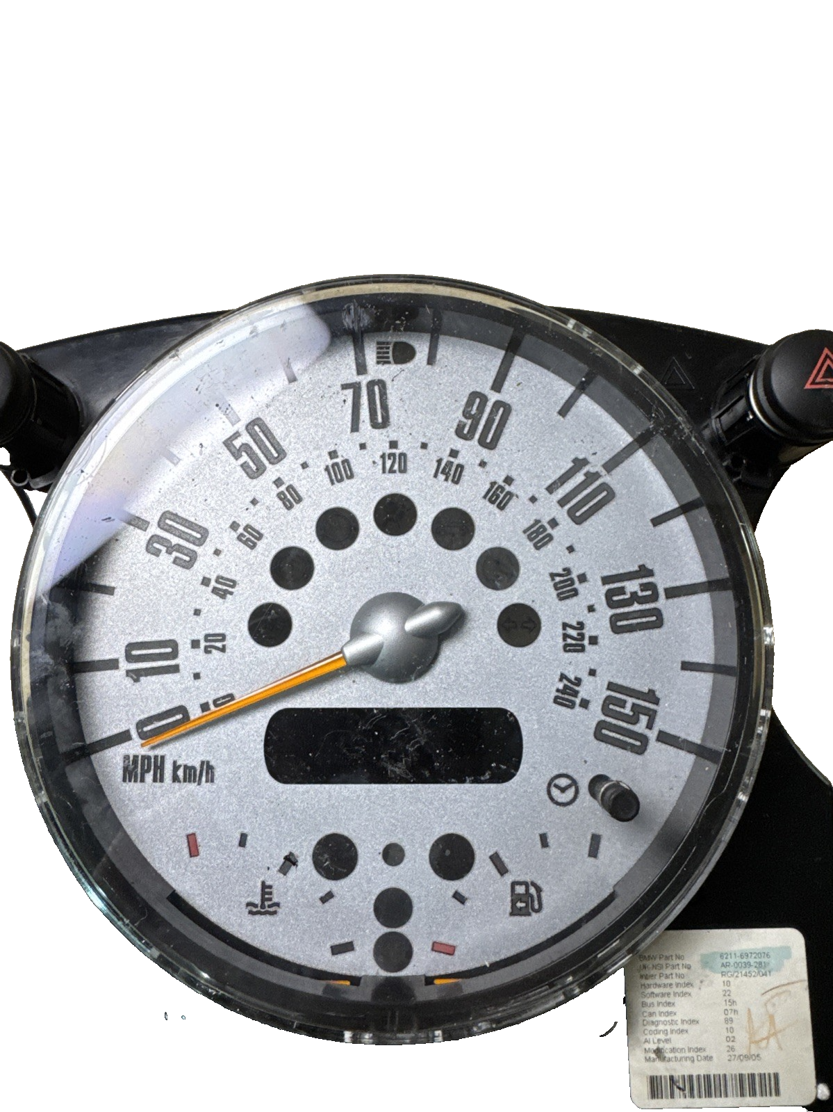 MINI COOPER (PARK LANE) INSTRUMENT CLUSTER WITH SPEEDOMETER 6972076.