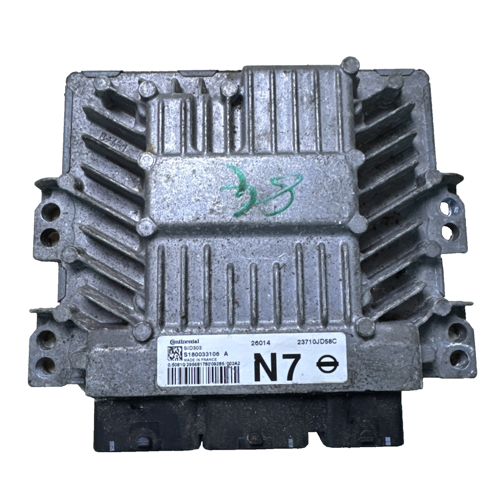 NISSAN QASHQAI  SID 303 ECU ENGINE CONTROL UNIT -23710JD58C S180033106 A