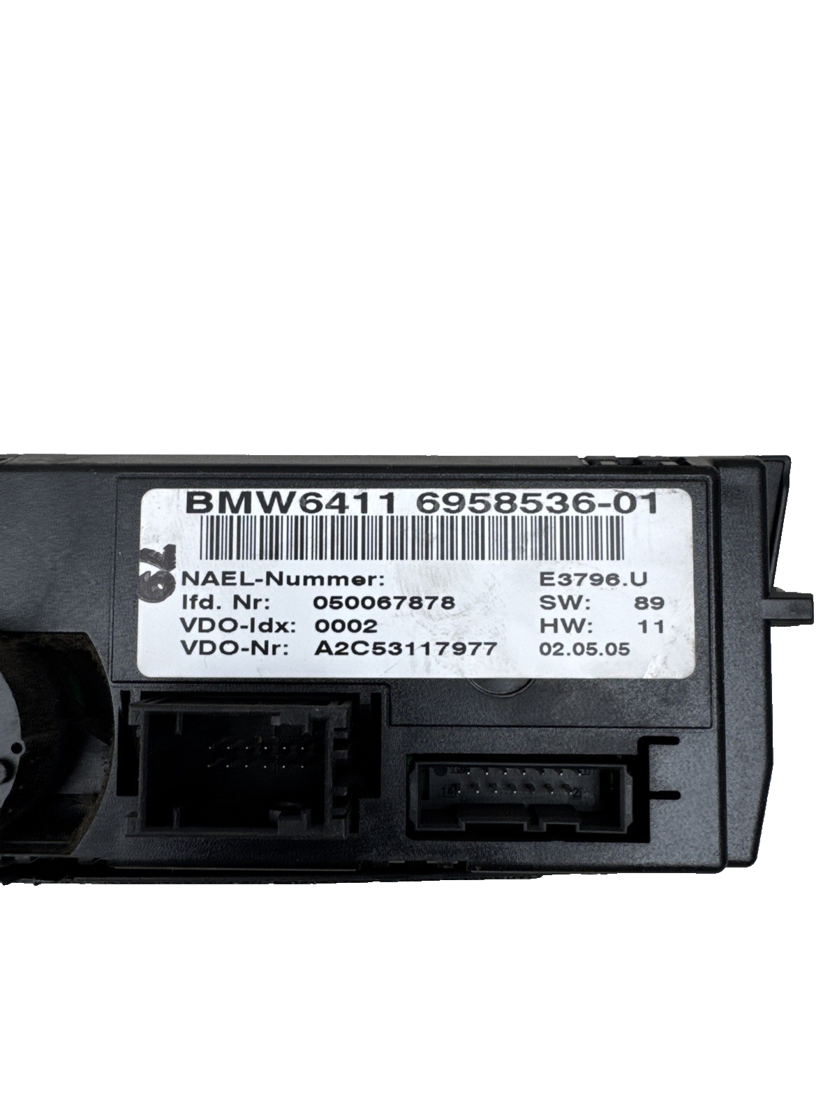 6958536 BMW 1 3 Series Genuine Electric AC Heater Climate Control Switch Panel