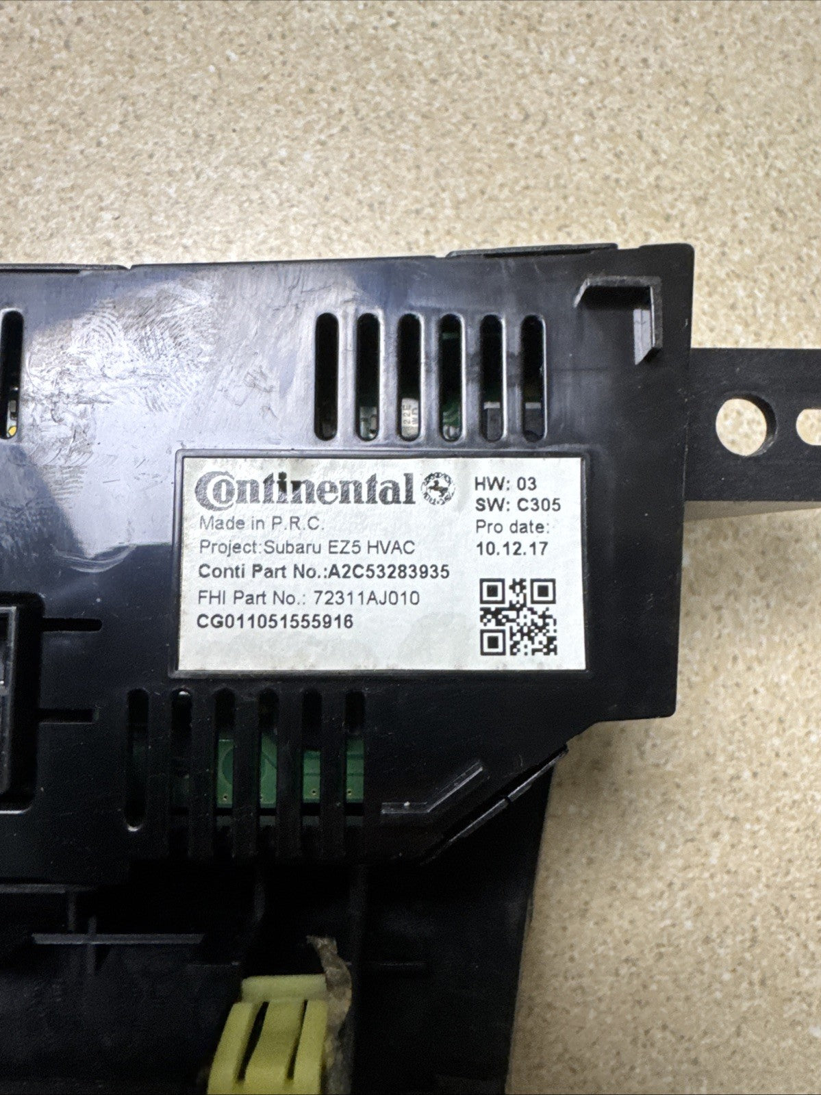 SUBARU LEGACY 2011 RHD CLIMATE CONTROL MODULE UNIT A2C53283935
