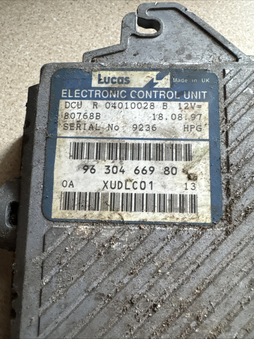PEUGEOT 406 1998 2.1 TD LX 4DR ELECTRONIC CONTROL UNIT 9630466980