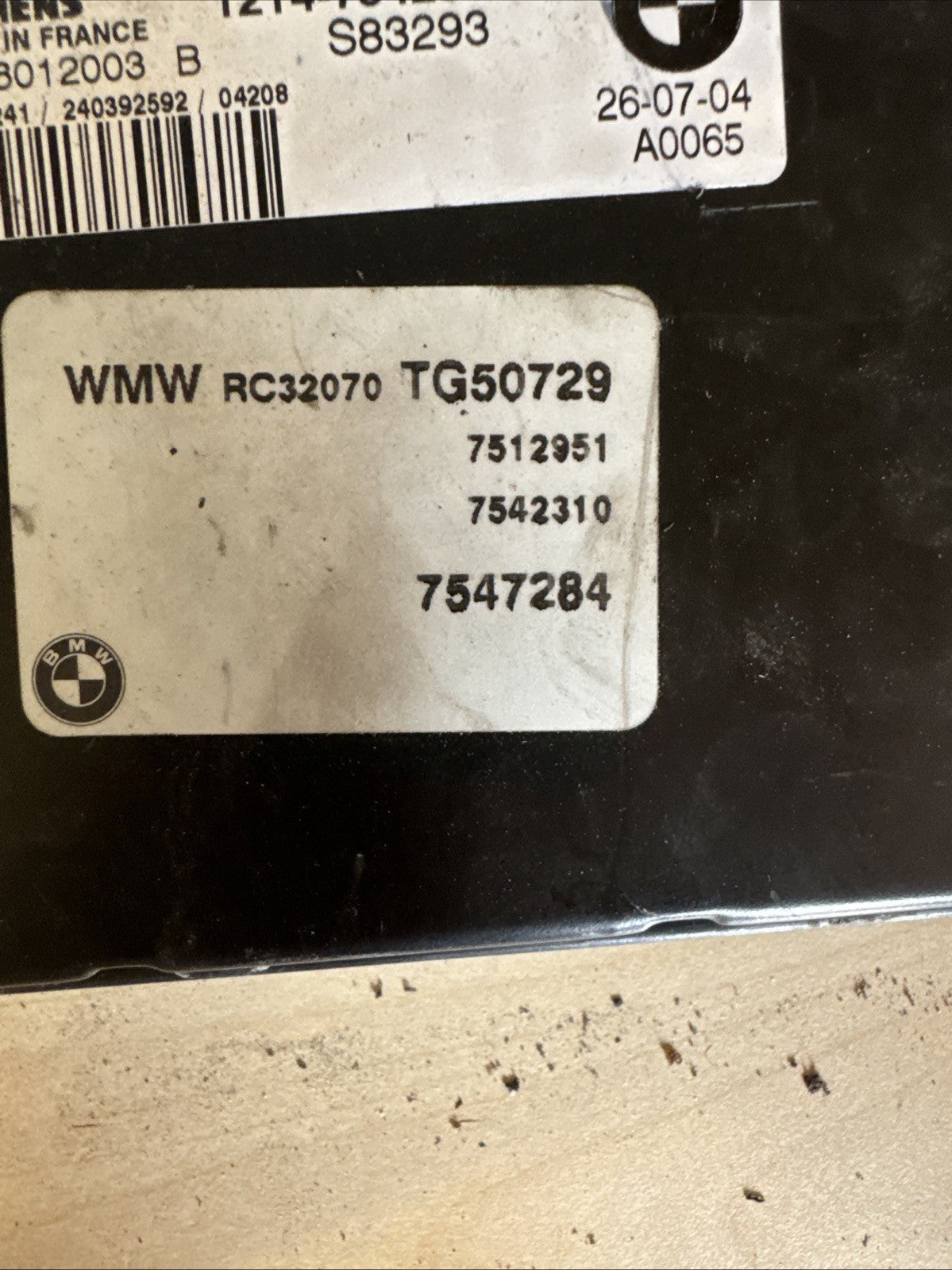 2005 BMW MINI COOPER 1.6 PETROL ENGINE CONTROL ECU 7547284