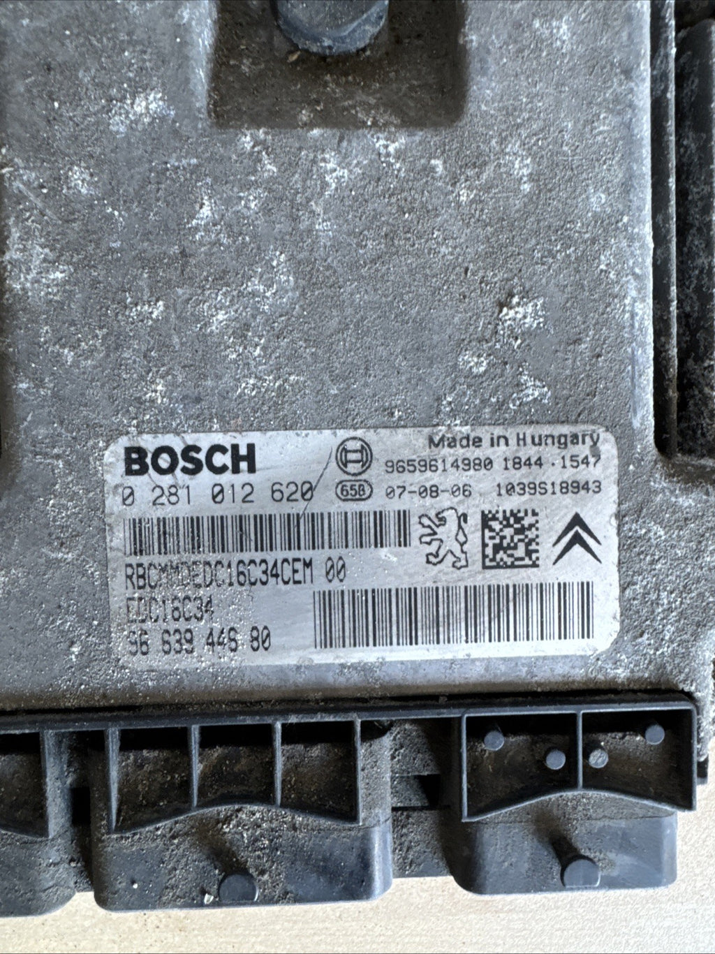 2009 PEUGEOT PARTNER 1.6 HDI ENGINE CONTROL ECU 0281012620