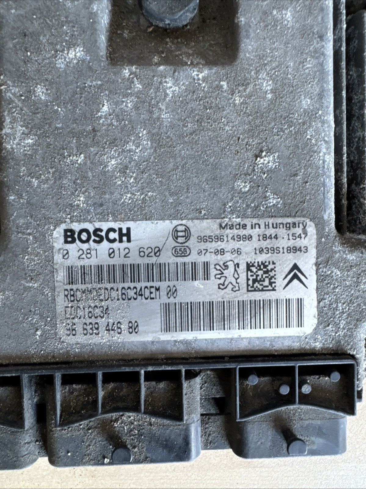 2009 PEUGEOT PARTNER 1.6 HDI ENGINE CONTROL ECU 0281012620
